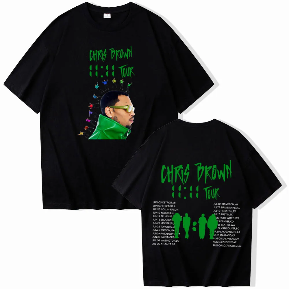 Chris Brown 11:11 2024 Tour T-Shirts Unisex Harajuku O-Neck Short Sleeve Chris Brown Shirts Fans Gift