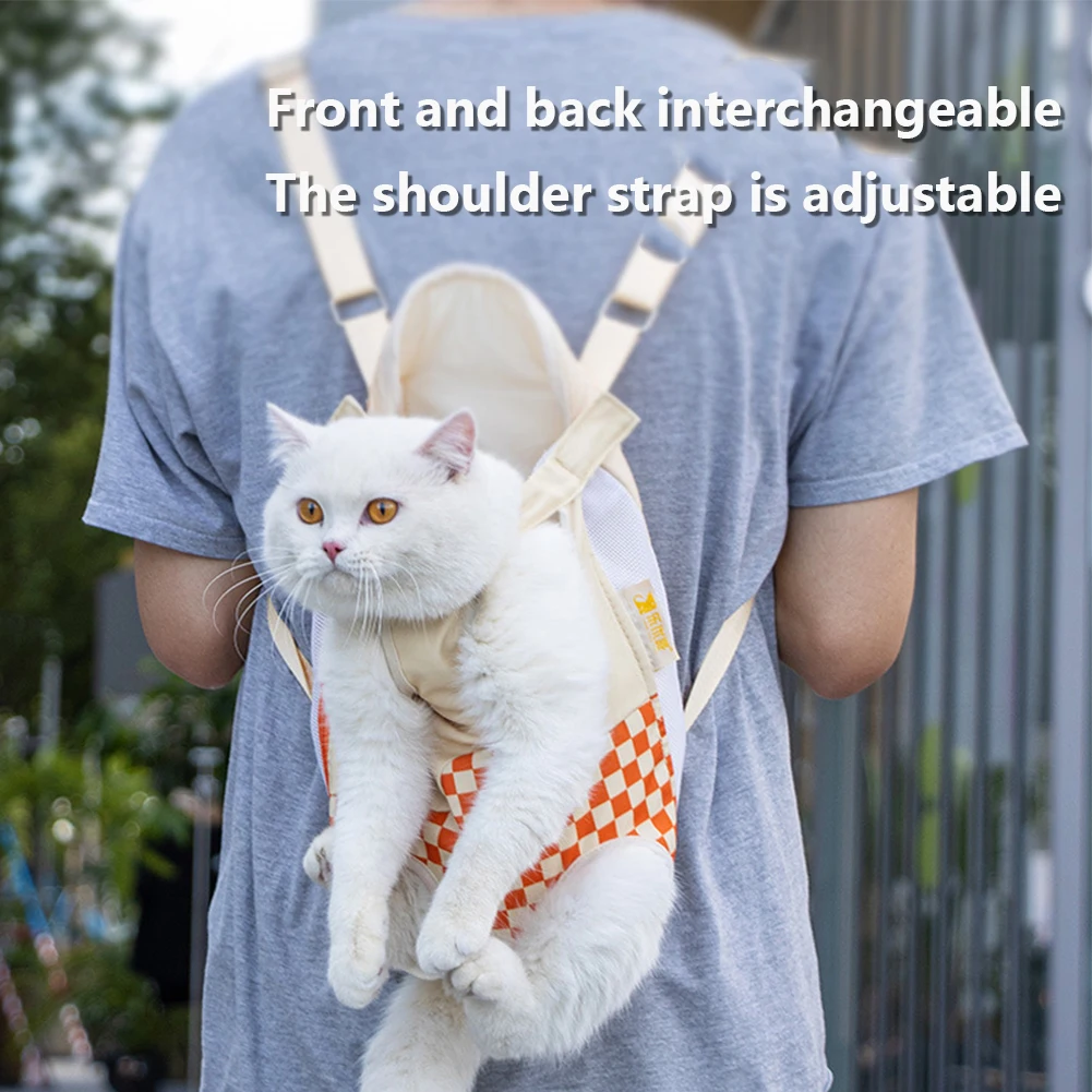 

Pet Cat Carrier Backpack Adjustable Pet Front Back Dog Carrier Backpack With Legs Out Portable Double Shoulder Pets Carrying Bag