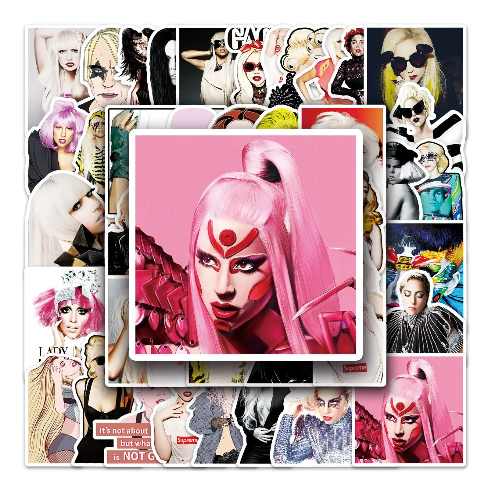 

10/51PCS Hot Singer Lady Gaga Sticker Graffiti Motorcycle Helmet Bike Scooter Scrapbook Refrigerator Decoration Toy Stickers