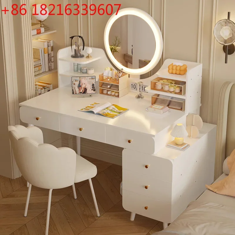 YAO Italian Minimalist Vanity Table Glam Trendy Multifunctional Bedroom Vanity Table With Lights Cute Meuble Rangement Furniture