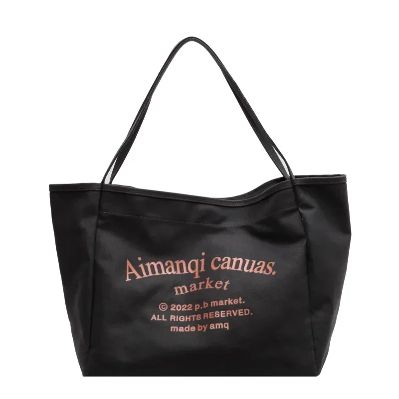 Large Capacity Canvas Handbags Women New Fashion Leisure Versatile Commuter College Students Daily Tote Bag