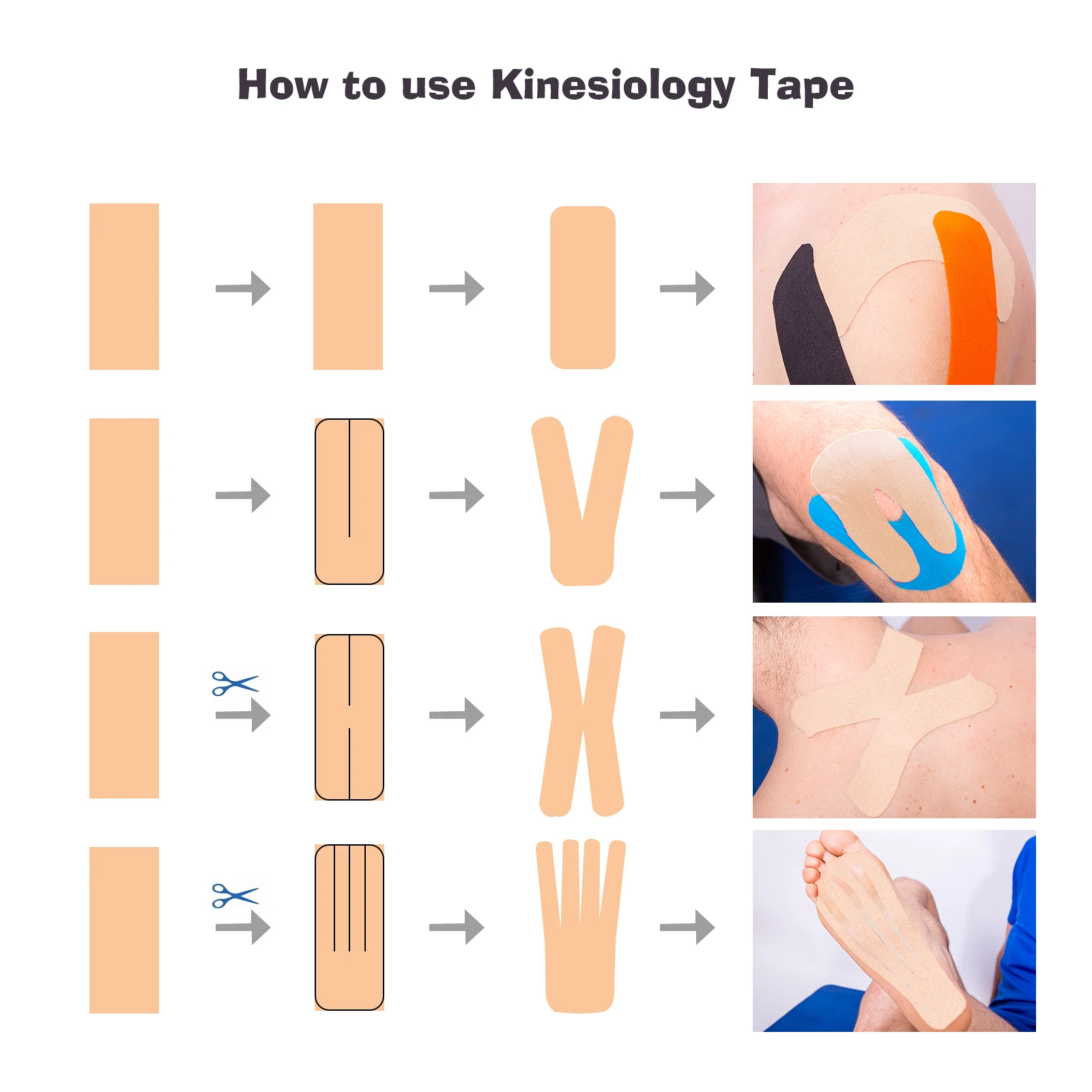 2.5/5cm Sports Kinesio Tape Cohesive Bandage Knee Ankle Tape Kit Body Fitness Grip Water-proof Pain Relief Muscle Stretch Patch