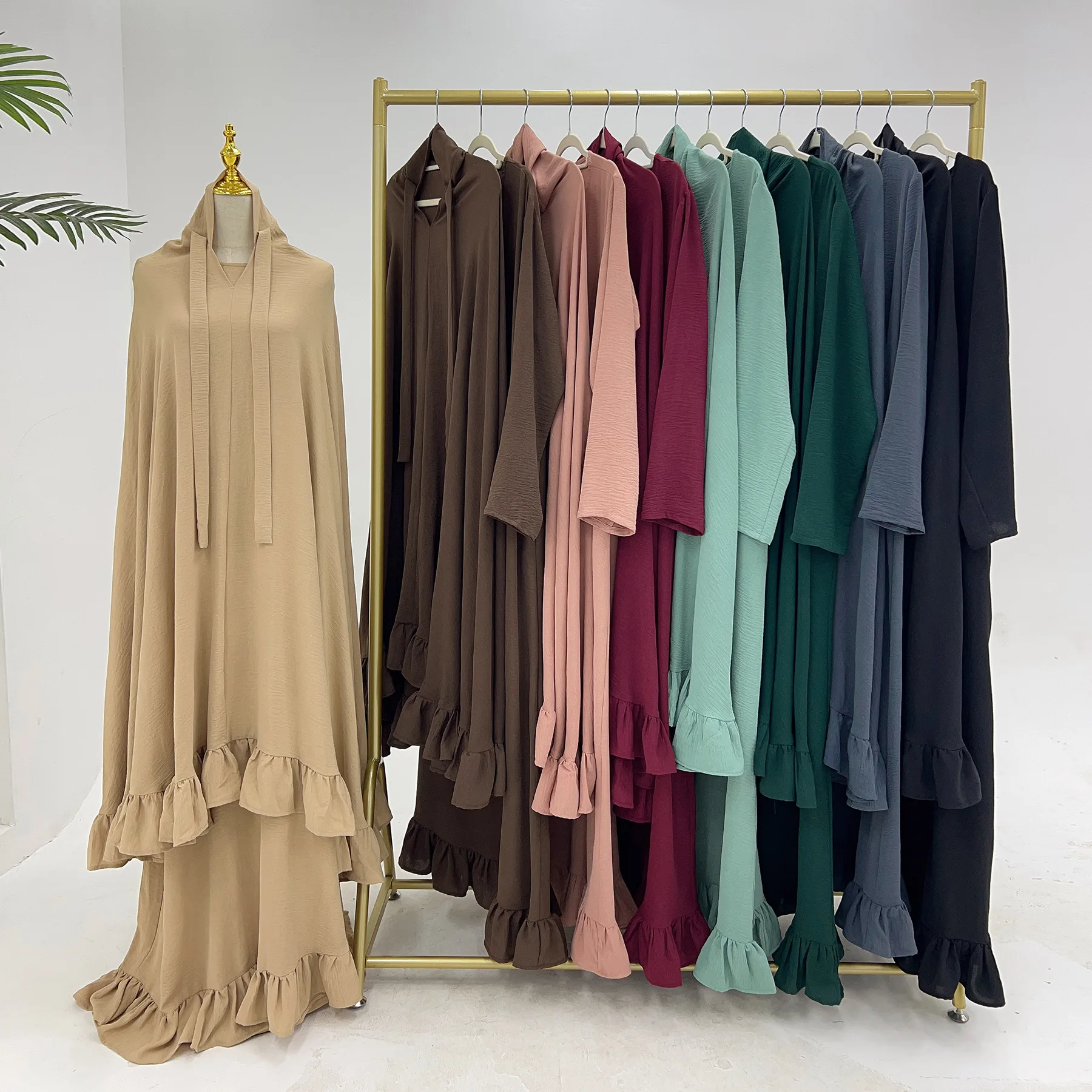 

Ид Платье Абая Хиджаб Женщины Рамадан Мусульманский Скромный Марокко Платок Платья Vestidos Jalabiya Дубай Кафтан Ислам Арабский Длинный Халат