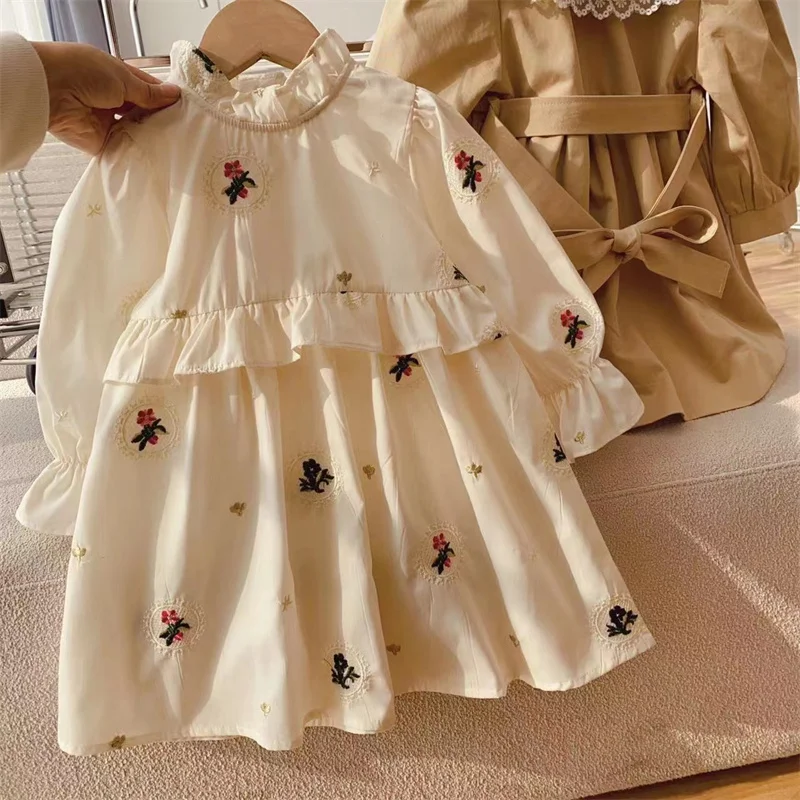 

Girl Dress Kids Baby Party Birthday Evening Gown Cotton 2024 Beauty Spring Autumn Outwear School Beach Flower Girl Dress Childre