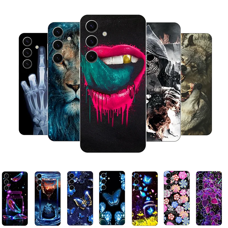 S25 Ultra Case For Samsung S25 Bumper Soft TPU Silicone Back Cover For Samsung Galaxy S25 Plus Cartoon Phone Case S 25+ Funda