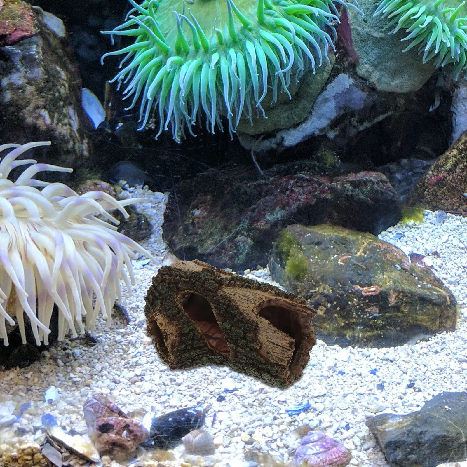 

Декоративное украшение для аквариума: имитация древесного пня из смолы для пресноводных и морских аквариумов, укрытие для креветок, изысканные аквариумные украшения для рыб