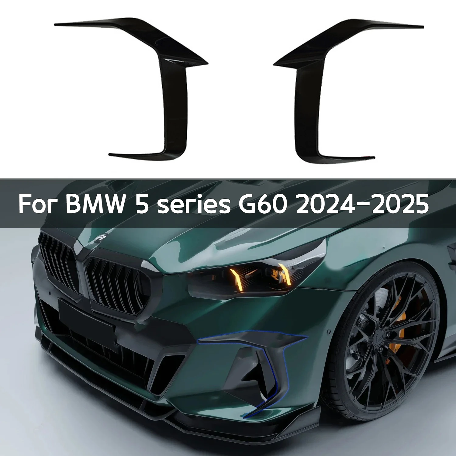 

For BMW 5 Series i5 G60 2024-2025 Car front face air knife modification appearance blackening sport kit decorative patch acces