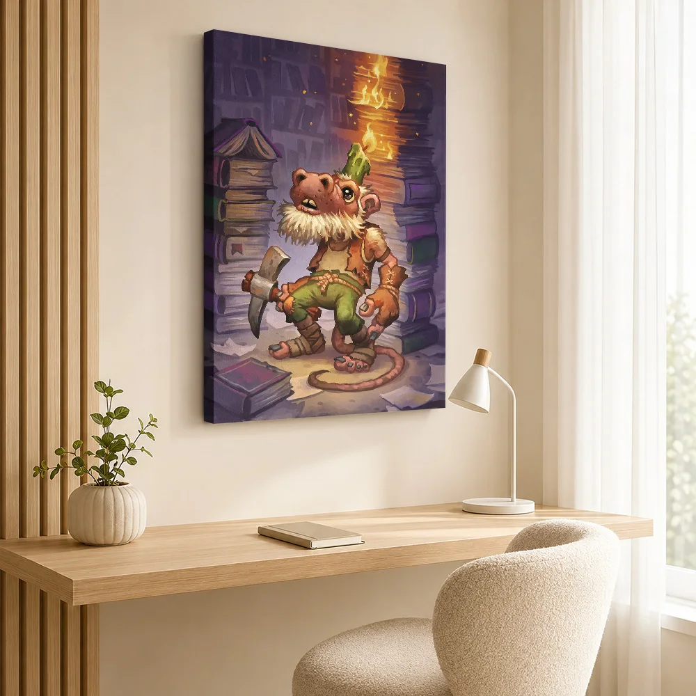 Kobold Librarian Canvas Painting Posters Minimalist Style Canvas Wall Art With Personalized Photo For Dorm Ideal Birthday Gift