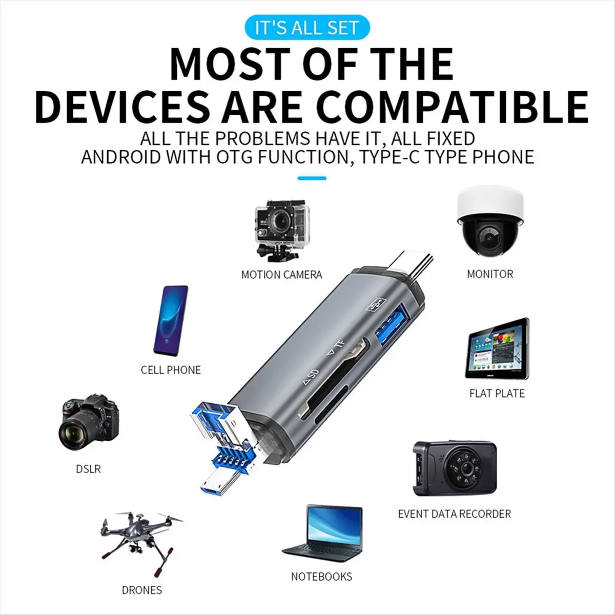 #67G Type C Micro sd card Reader,OTG Type C Micro-SD card Reader type c to usb OTG adapter (Gray)