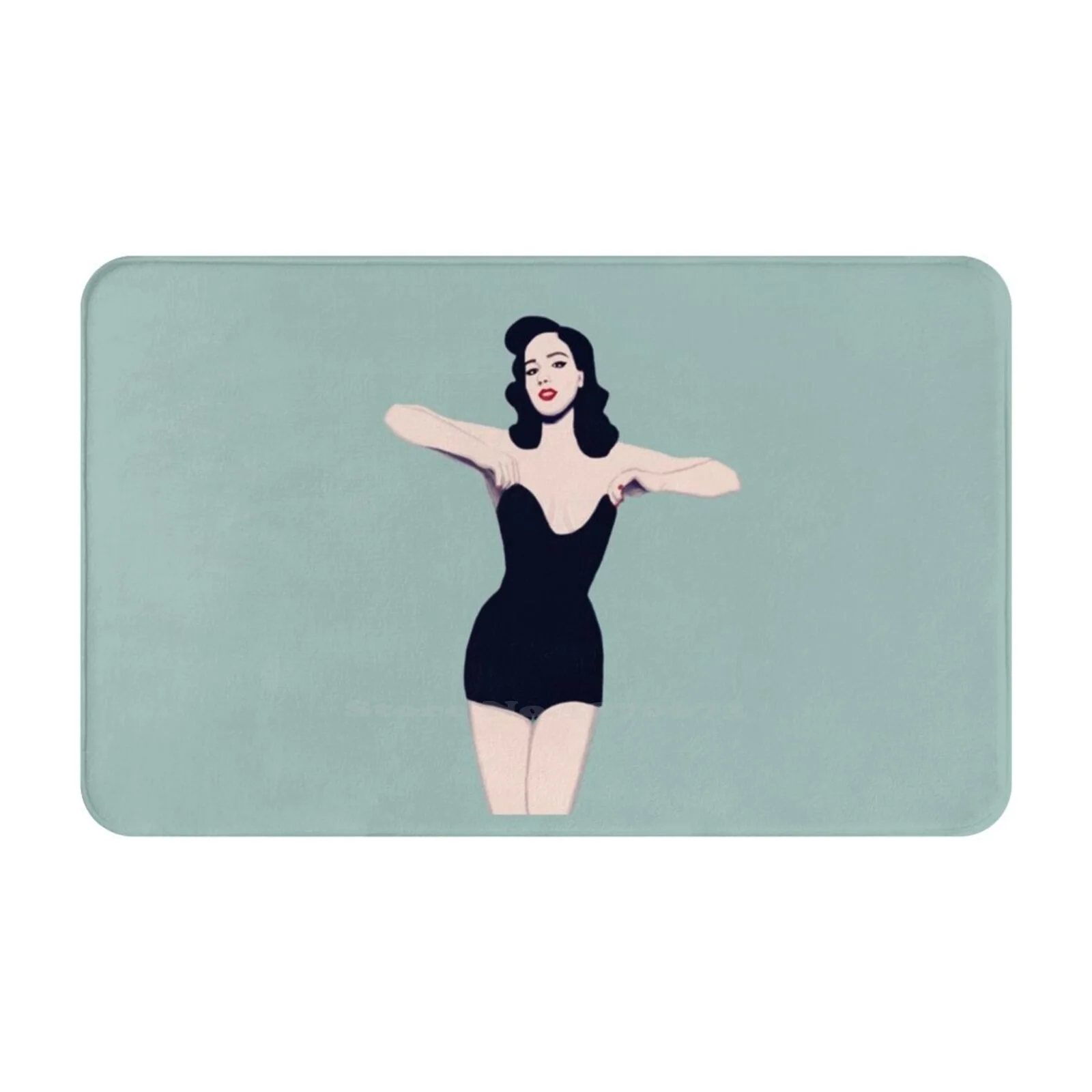 Von Teese Burlesque Door Mat Foot Pad Home Rug Von Teese Up Burlesque Fashion Retro Glamour Femme Fatale Drag Bettie Page