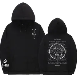 Sudadera con capucha de Cactus Jack para hombre y mujer, suéter con estampado de logotipo de doble cara, forro polar, estilo Hip Hop de gran tamaño