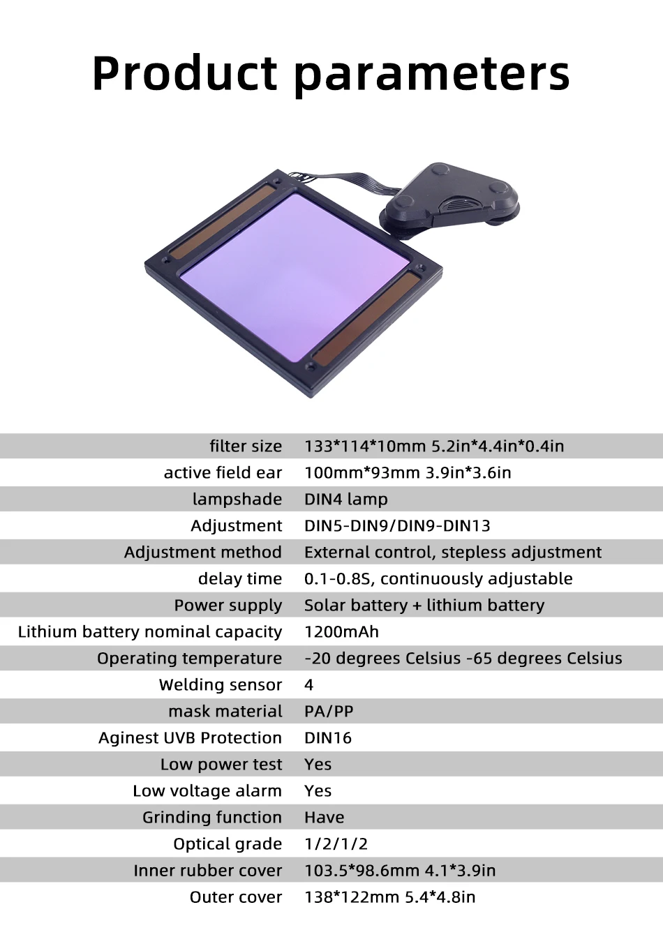 Eara-Máscara de Soldadura con energía Solar, máscara de soldadura con oscurecimiento automático, mástil Helme, tapa de soldador, lentes, máscara