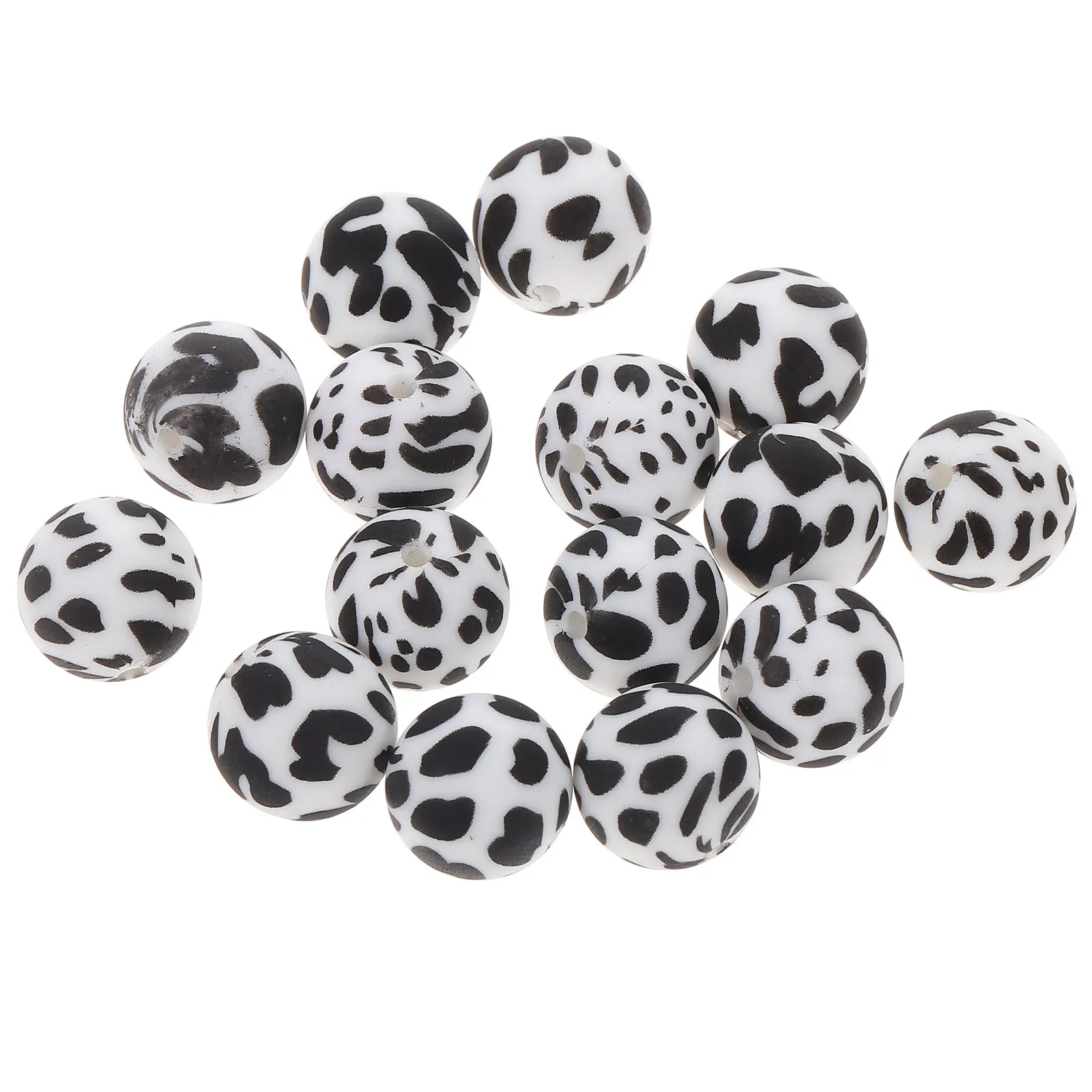 15Pcs Premium Silicone Loose Beads 15Mm Round Spacer Beads for DIY Jewelry Making Necklace Bracelet Garland Craft Kits Bulk