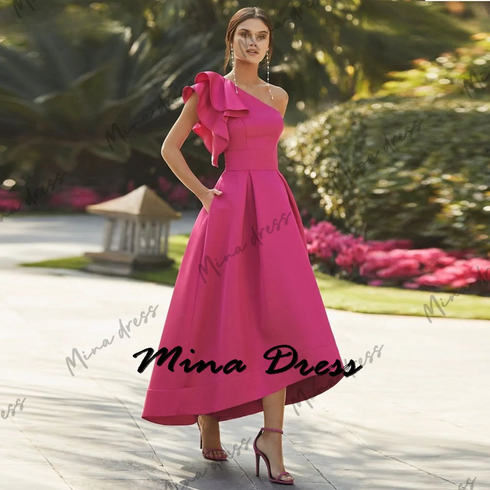 

Mina Customized Pocket Elegant Party Dresses for Women Luxury Dresses Women 2024 Sleeveless Backless One Shoulder Bow Ball Gowns