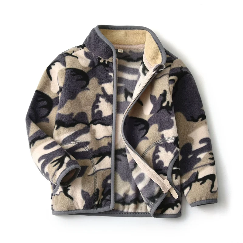 New Spring Autumn Child Kid Clothes Baby Boys Camouflage Jackets Outwear Polar Fleece Soft Warm