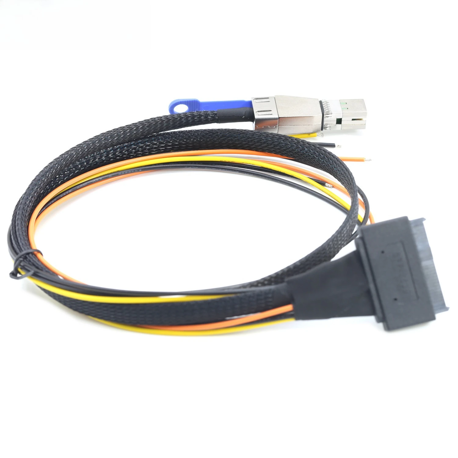 Mini servidor SAS HD SFF-8644 para servidor M.2 SAS SFF-8639 com comprimento de chicote de alimentação aberto 0,5M