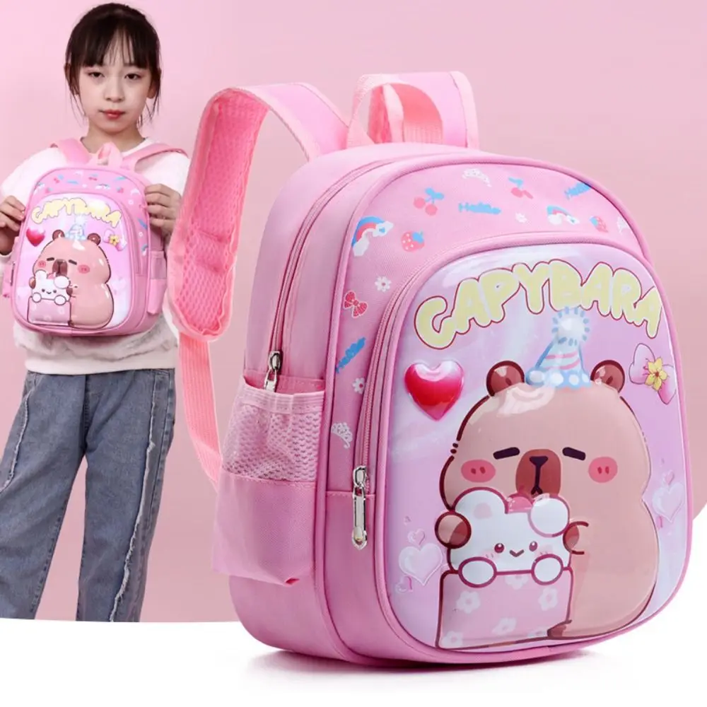 Trendy Water-resistant Capybara Backpacks High-capacity Comfortable Kids Backpack Cute School Bag for Girls Boys