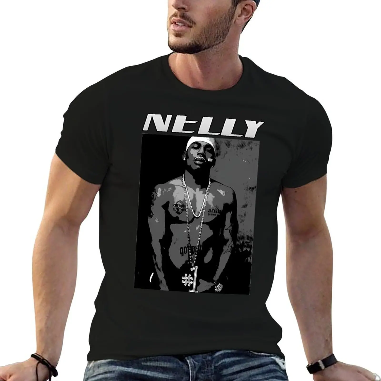 

nelly rapper T-Shirt man graphic t shirt t shirts for man cotton funny T-Shirt