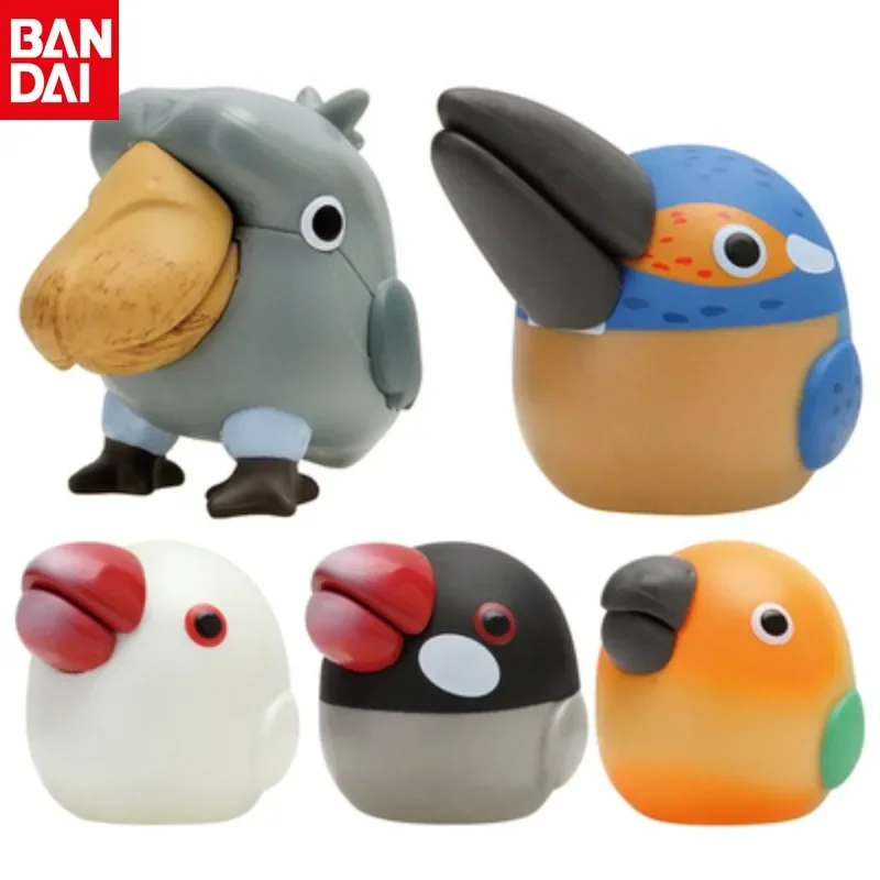 Bandai Bird Decorations Balaeniceps Rex Alcedo White Java Sparrow Genuine Gashapon Different Style Models Fun Decorating Toys