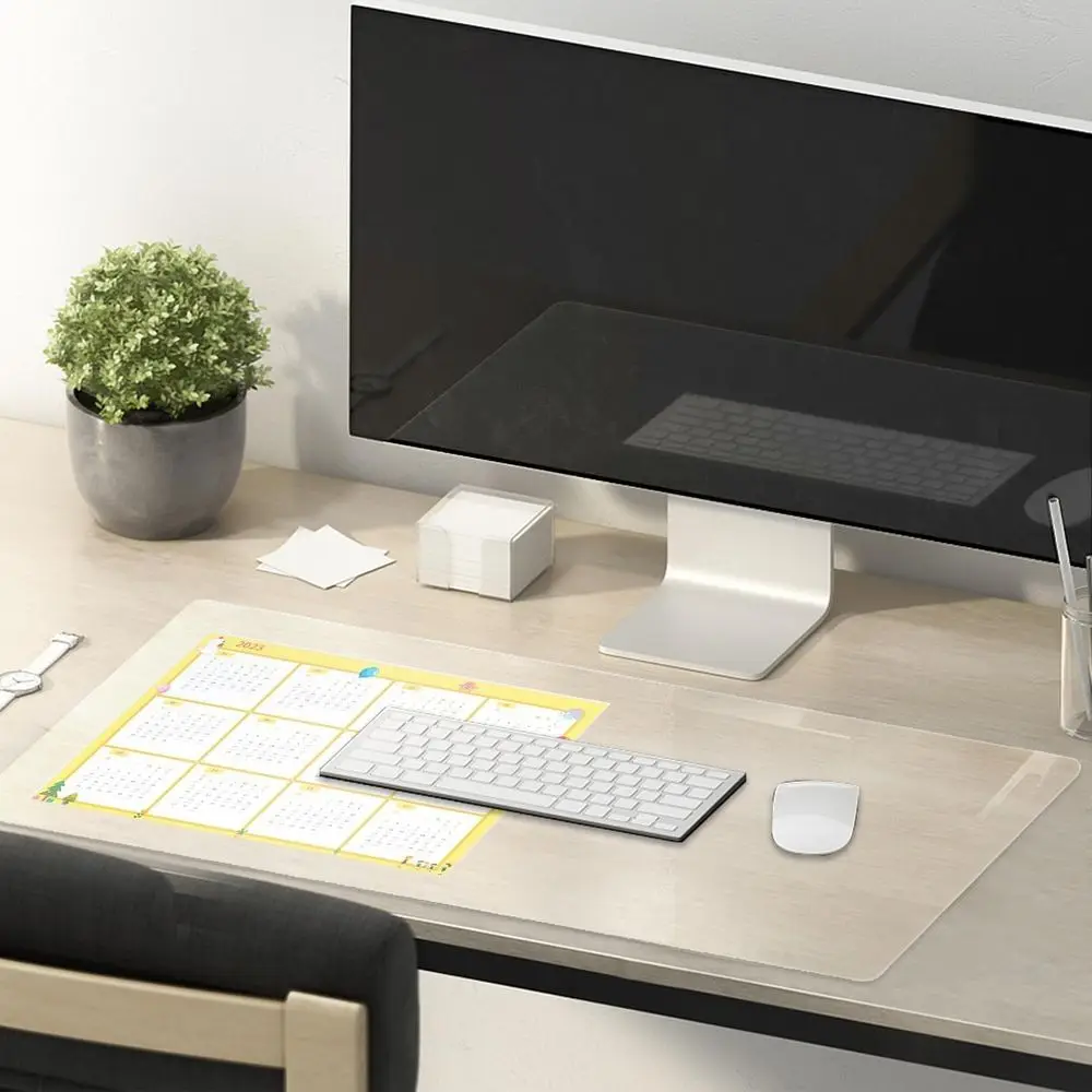 1.5mm Thick Clear Plastic Tablecloth, 42x76 Inches, Waterproof Protector for Dining, Kitchen, Office Use