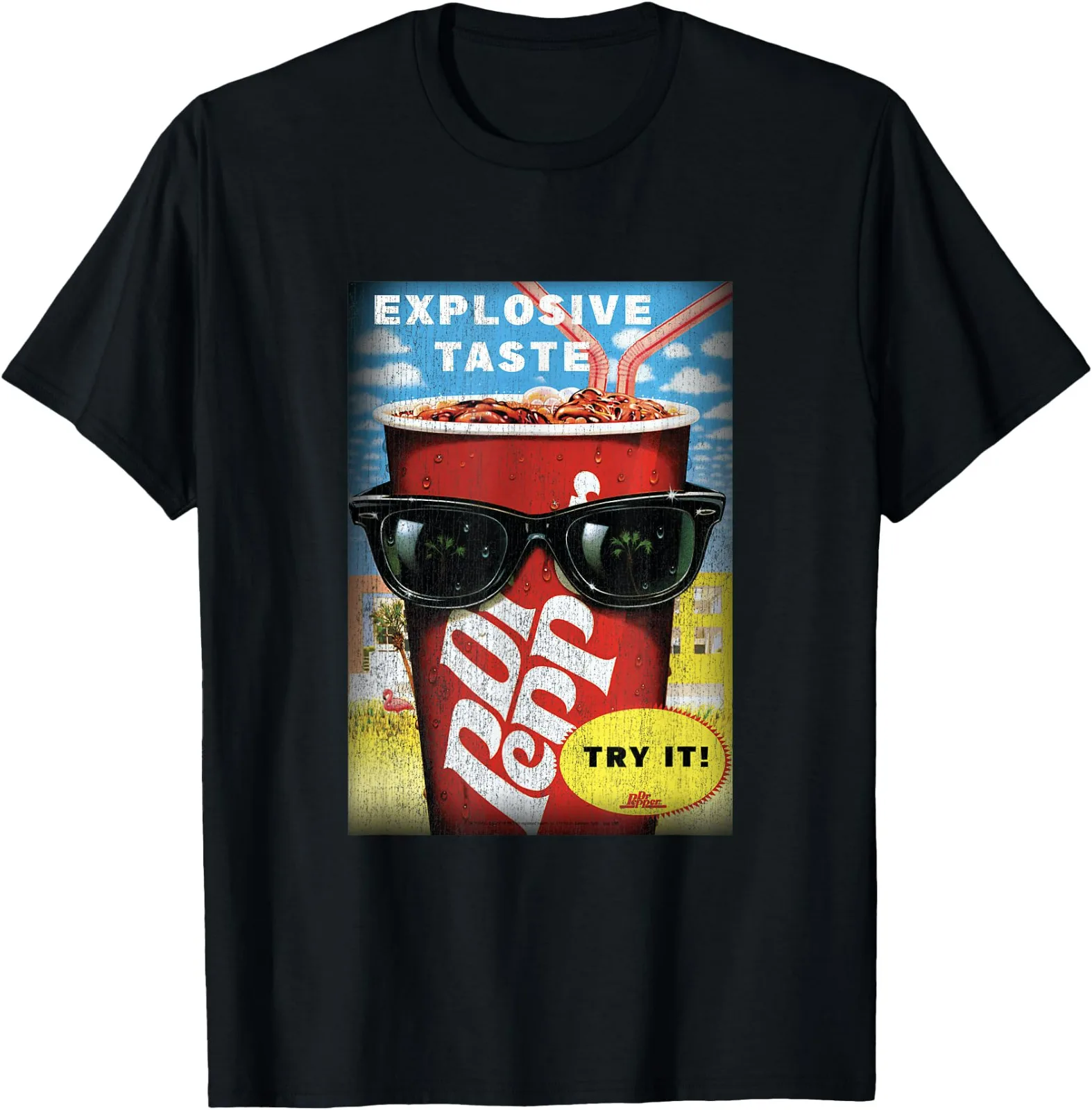 Dr Pepper Explosive Taste Vintage Panel T Shirt s Full Size S 4XL