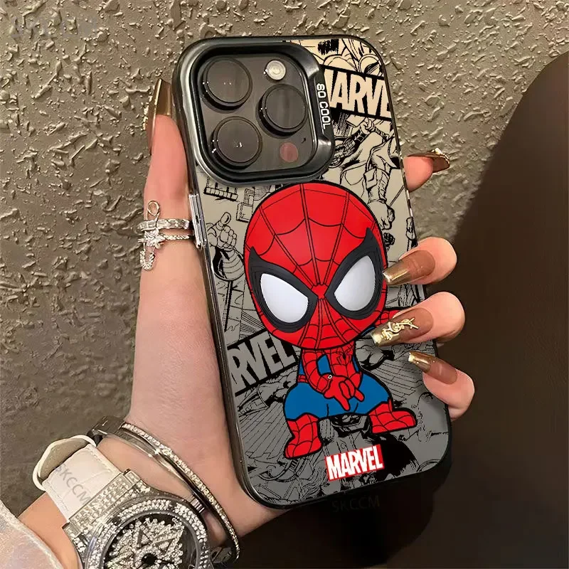 Hot New Marvel Spider Man Electrosilvering Phone Case for iPhone 16 15 Pro Max 14 Max 13 ProMax 12 11 X XS XR 7 8 Plus SE2 Cover