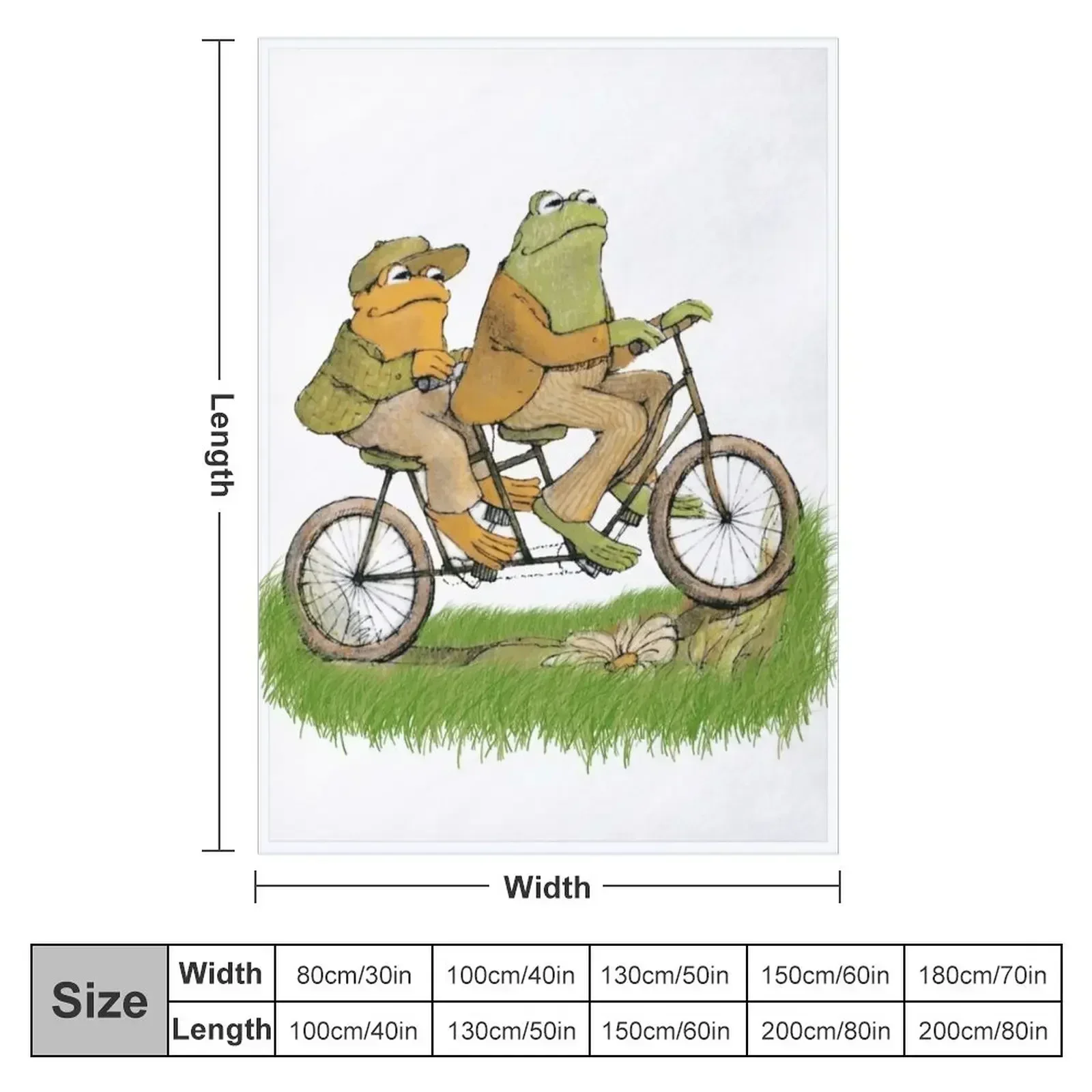 frog and toad on the bike Throw Blanket couch cozy soft plush fuzzy picnic outdoor blanket