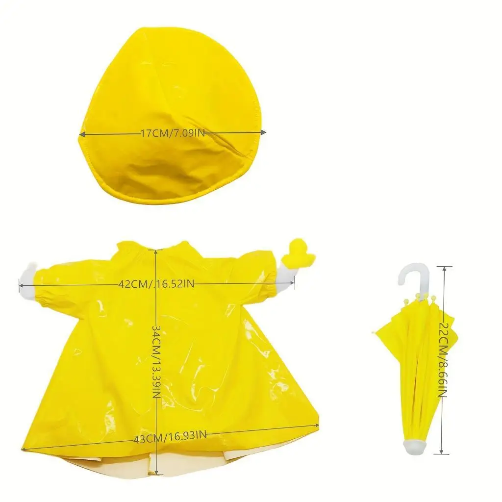 Goose Raincoat Fabric Outfit with Hat for 23 Inch Porch Goose Backyard Garden Patio Decoration Clothes