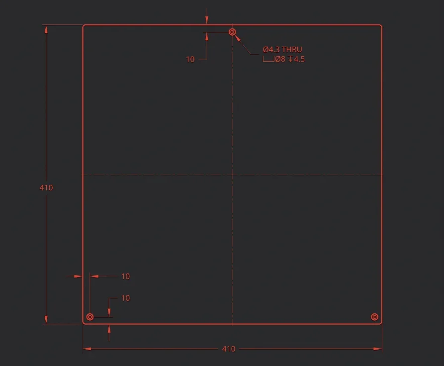 Ender5 Pro Plus 410X410X8MM Zero G Hydra Mic6 Plate Silicone Heat Bed PEI coated magnetic Sticker sheet kit