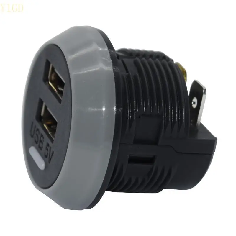 

y1gd 3.1A 12V-24V Dual USB Car Waterproof Power Adapter Socket Outlet for Vehicle Boats Truck