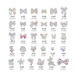 2022 New Acrylic Aurora Collection 30 Style Flat Back Nail Art Rhinestones 30/100Pcs Apply To DIY Manicure Decoration Accessorie