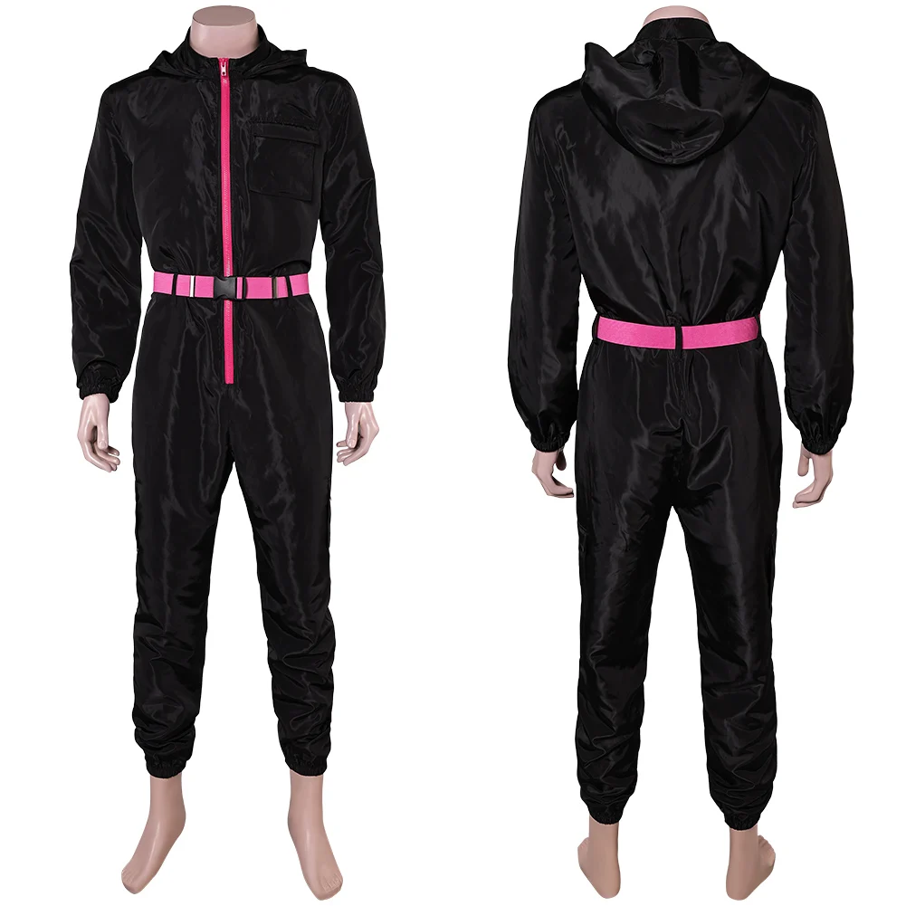 Black Calamari Game Cosplay Jumpsuit Tracksuit Costume Korean TV SG 2 Korea BOSS Role Play Classic Pink Belt Outfits Halloween