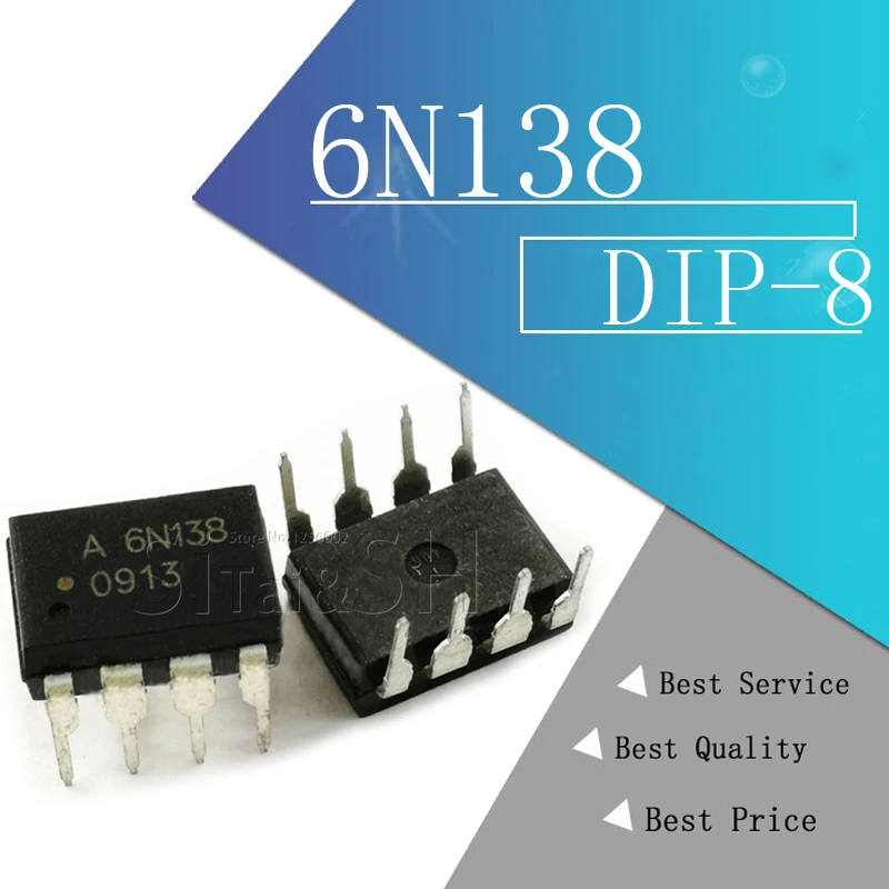 10pcs 6N135 6N136 6N137 6N138 6N139   DIP8 light coupling into optoisolator photoelectric coupling