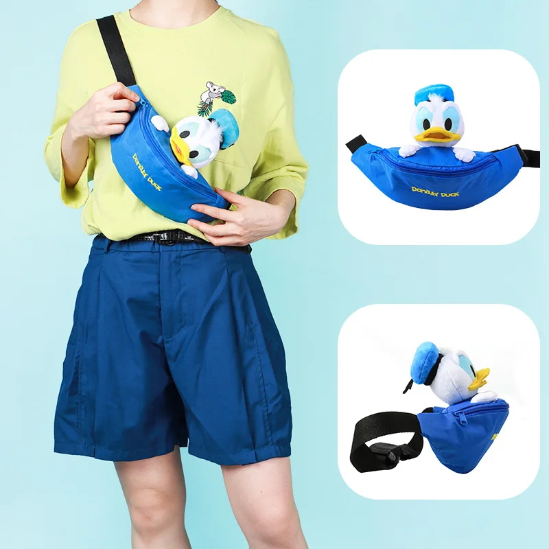 New Disney Donald Duck Lots-o-huggin Bear Judith Laverne Hopps Alien Plush Doll Waist Bags Girls Cartoon Anime One-shoulder Bag