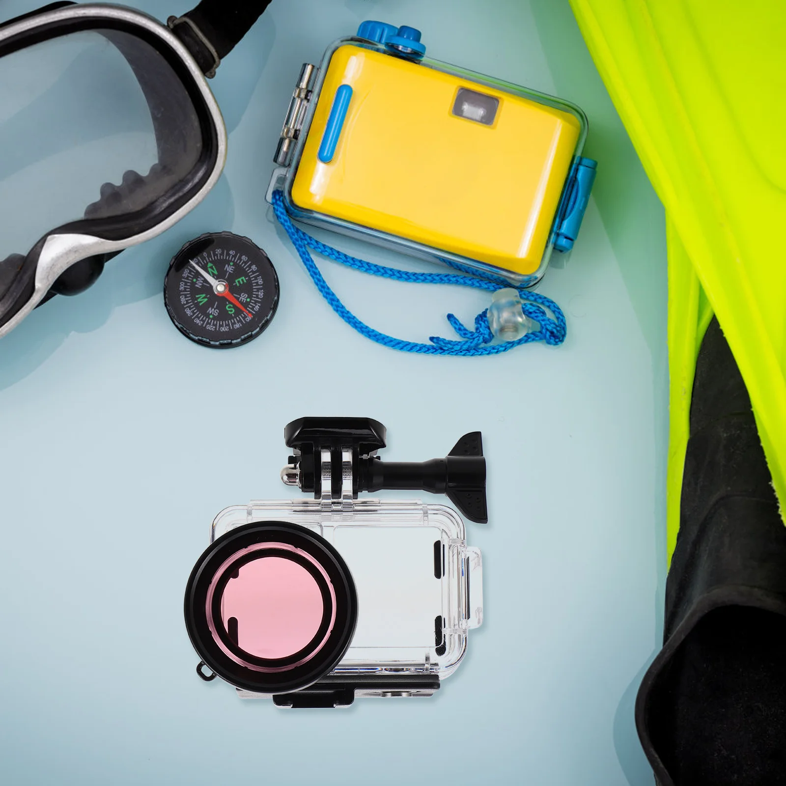 Waterproof Housing Dual Cold Shoe Mounts For Digital Camera Protection Underwater Case Portable Sturdy Shell Camera Accessories