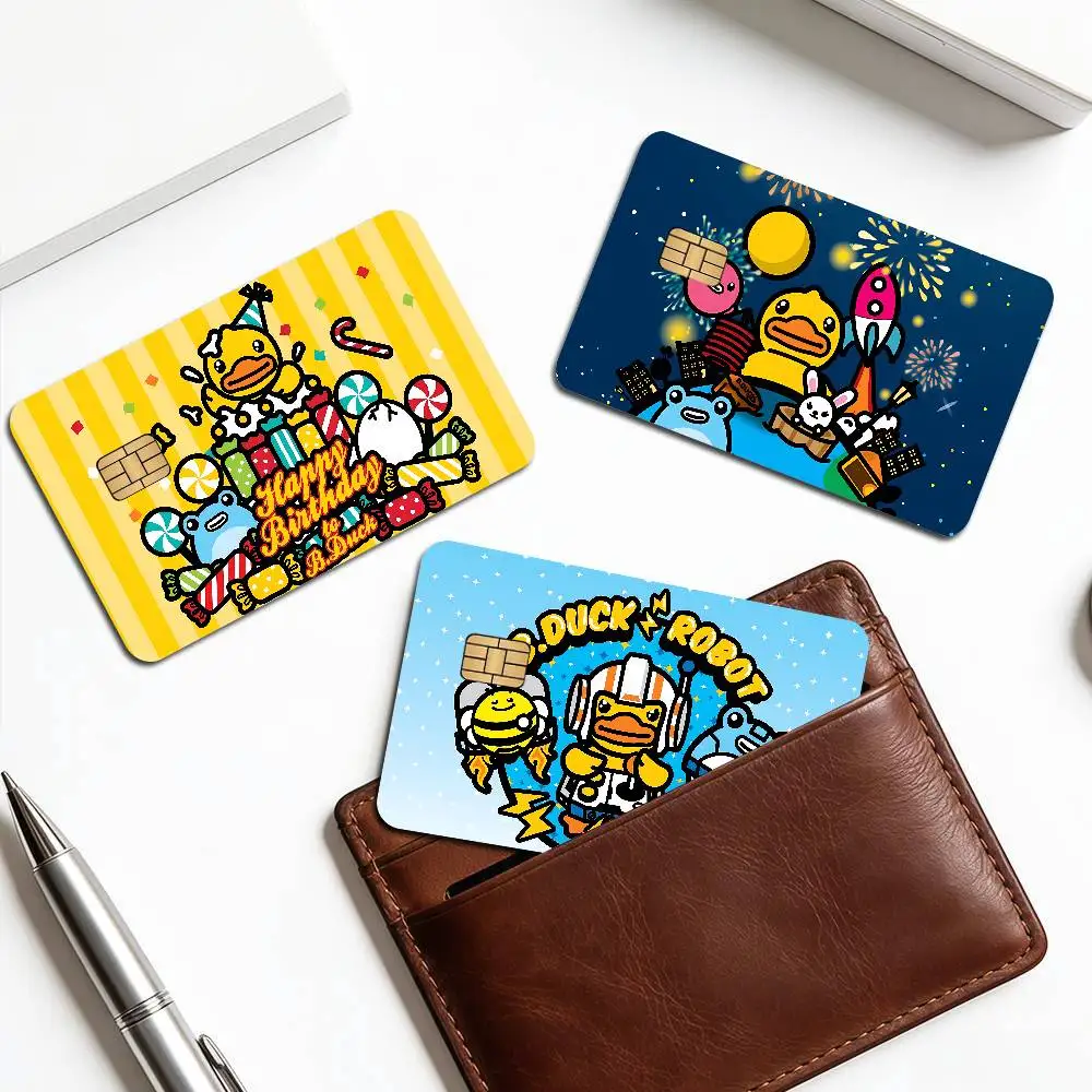 B-B Duck Anime Credit Card Skin Stickers for VISA Bank Card Transportation Card Waterproof Sticker Anti-scratch Women Gift