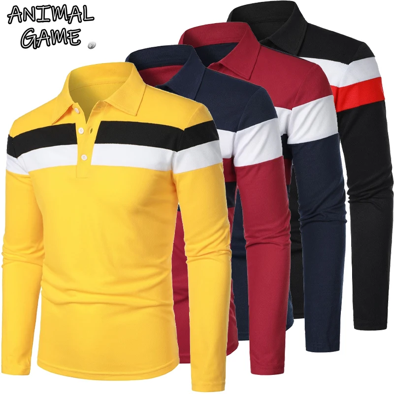 Animal Game Men Long Sleeve T-shirt Casual Breathable Polos Shirts Business Basic Luxury Men Shirt Lightweight T Shirts for Men