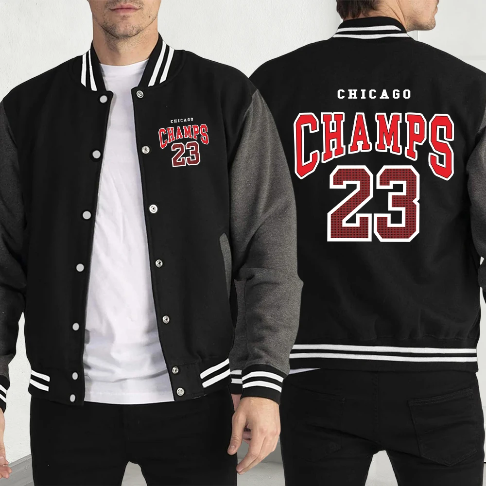 

Чемпион номер 23, трикотажные куртки с принтом, мужские осенние модные флисовые пуловеры, повседневная креативная одежда, винтажная куртка с карманами