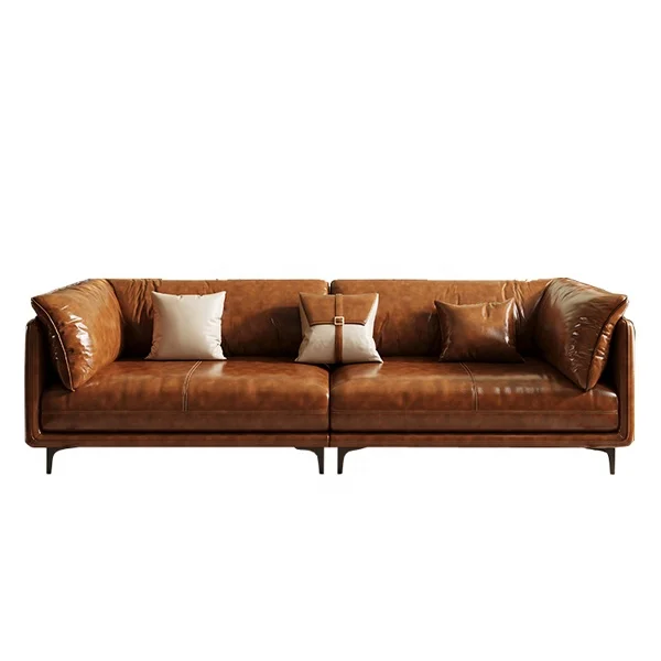 Modern Lounge Sofa PU Leather Modular Tufted Apartment Mall Multi Scene Large Seat Deep Set