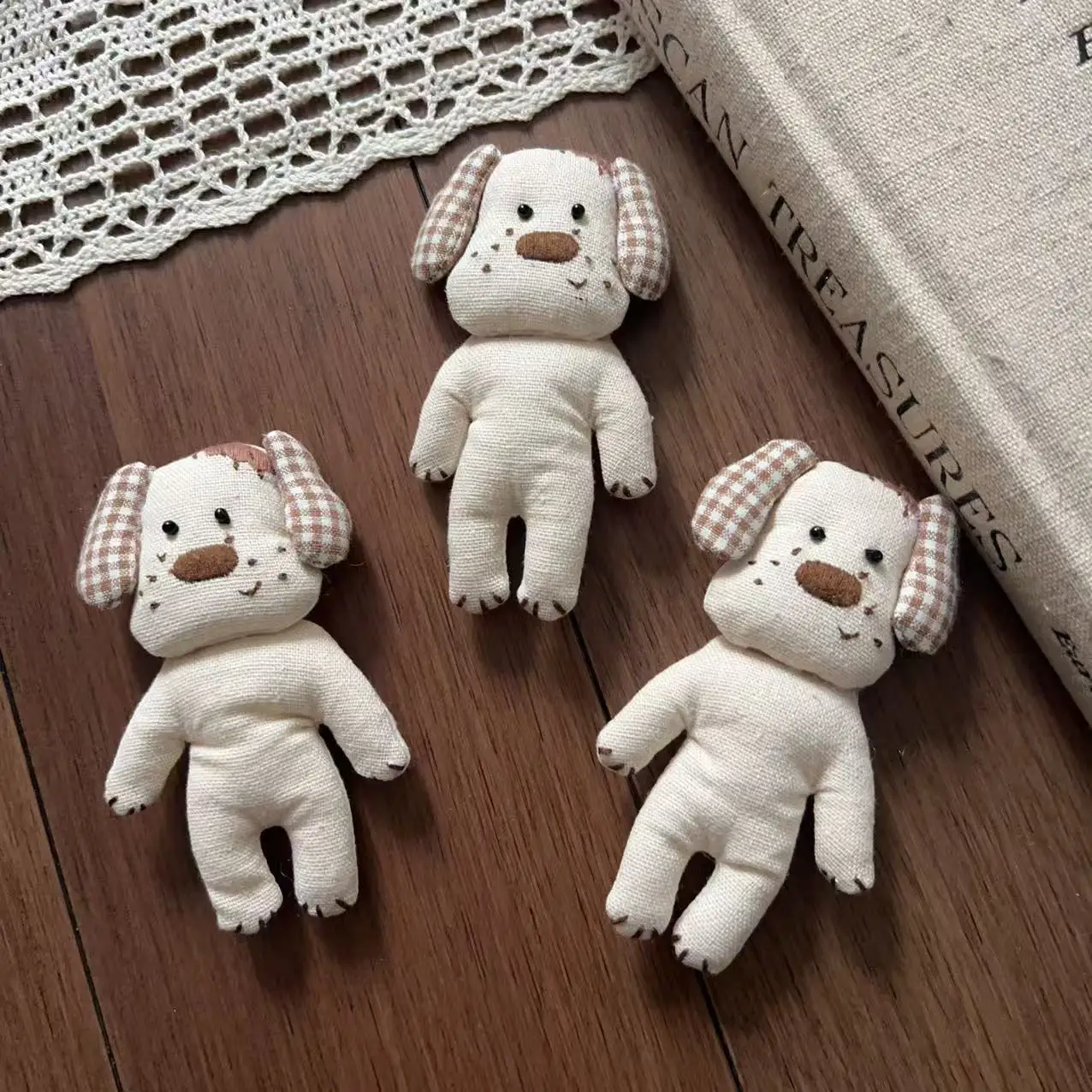 Cute Stuffed Fabric Westie Pin Bag Charm Keychain DIY for Shoes Hat Scarf Necklace Clothing Embellishment Set Premium