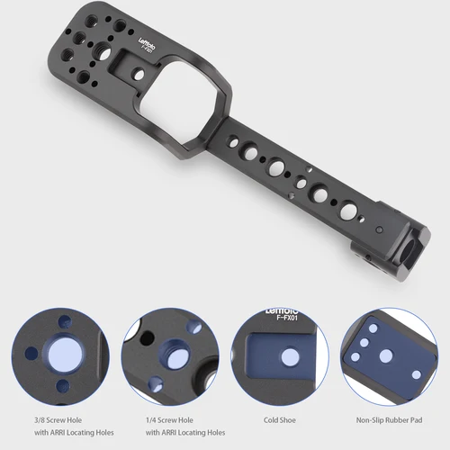 Imagen 2 del producto LEFTFOTO Plataforma de extensión de mango compatible con unidad de mango XLR para Sony Cinema FX3 FX30, empuñadura de soporte de extensión con zapata fría