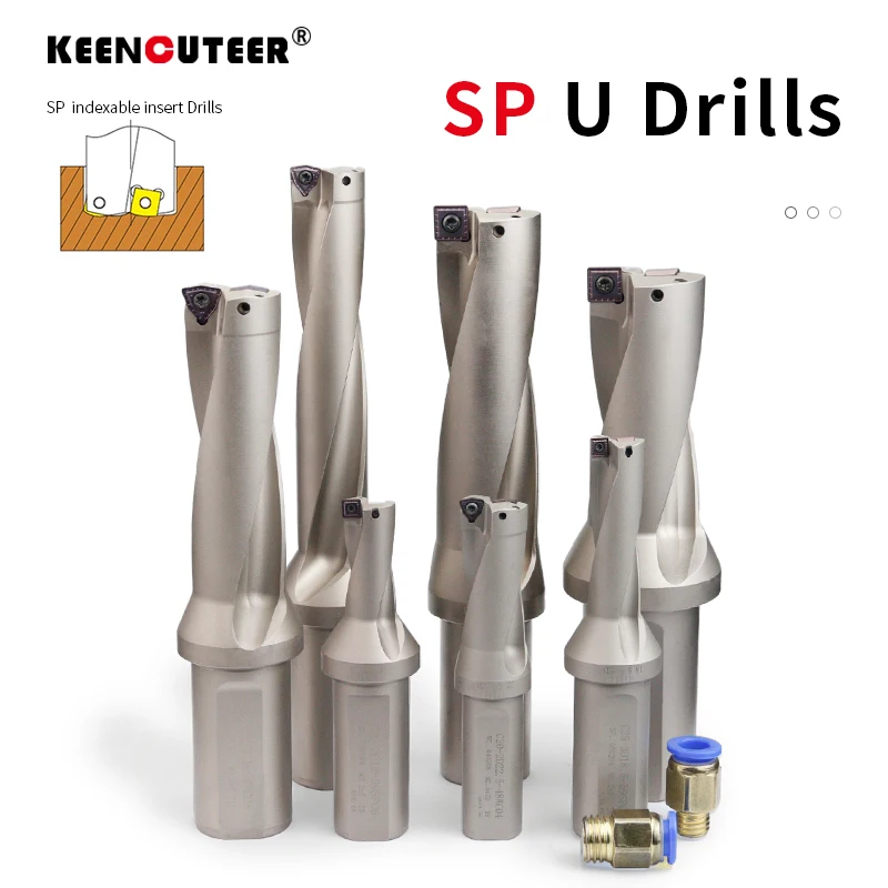 SP Series Drill Bites Insert Drill 11mm-49mm Depth 2D 3D 4D Indexable U Drill CNC for SPMG Machinery Lathes Water