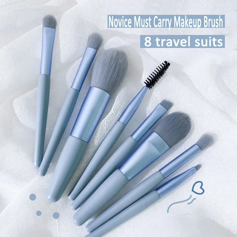 8 Stuks Professionele Make-Up Borstels Wenkbrauw Eyeliner Vrouwelijke Make-Up Borstel Set Concealer Borstel Meisje Echte Techniek Borstels Tools Hzs09