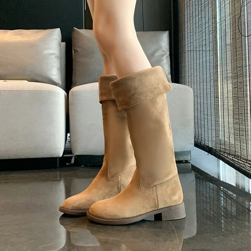 

American Style lady Handmade faux daim talon carré mocassins haute qualité couleur unie mode plus gras plus 35 - 44