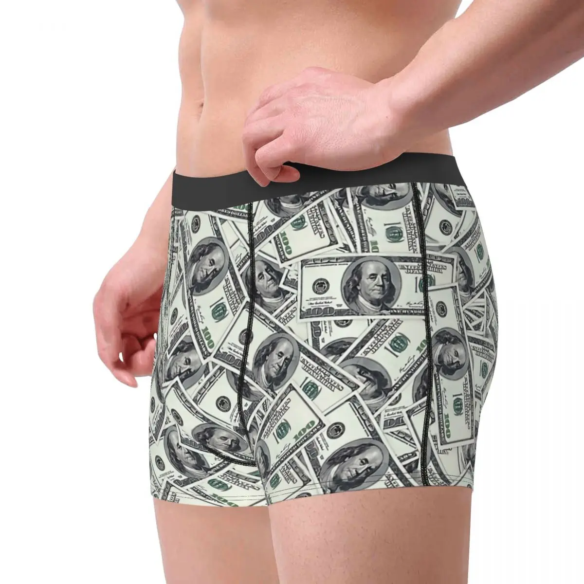 Giant Money Background 100 Dollar Bills Man\'s Boxer Briefs Underwear Highly Breathable High Quality Sexy Shorts Gift Idea