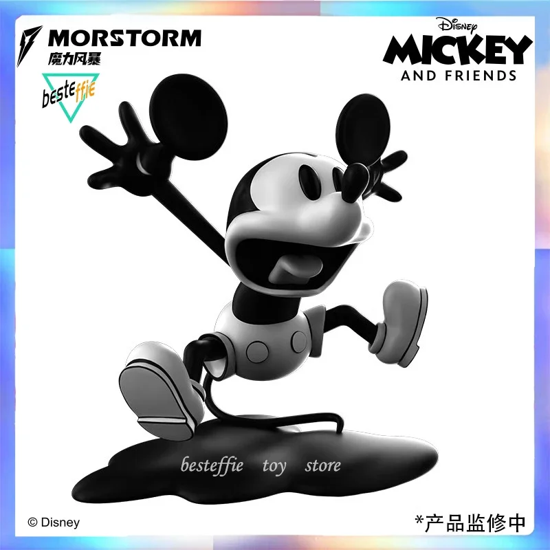 Morstorm Anime Figures Disney Startled By Mickey's Retro Style Anger Minnie Figure Model Collection Room Ornament Birthday Gifts