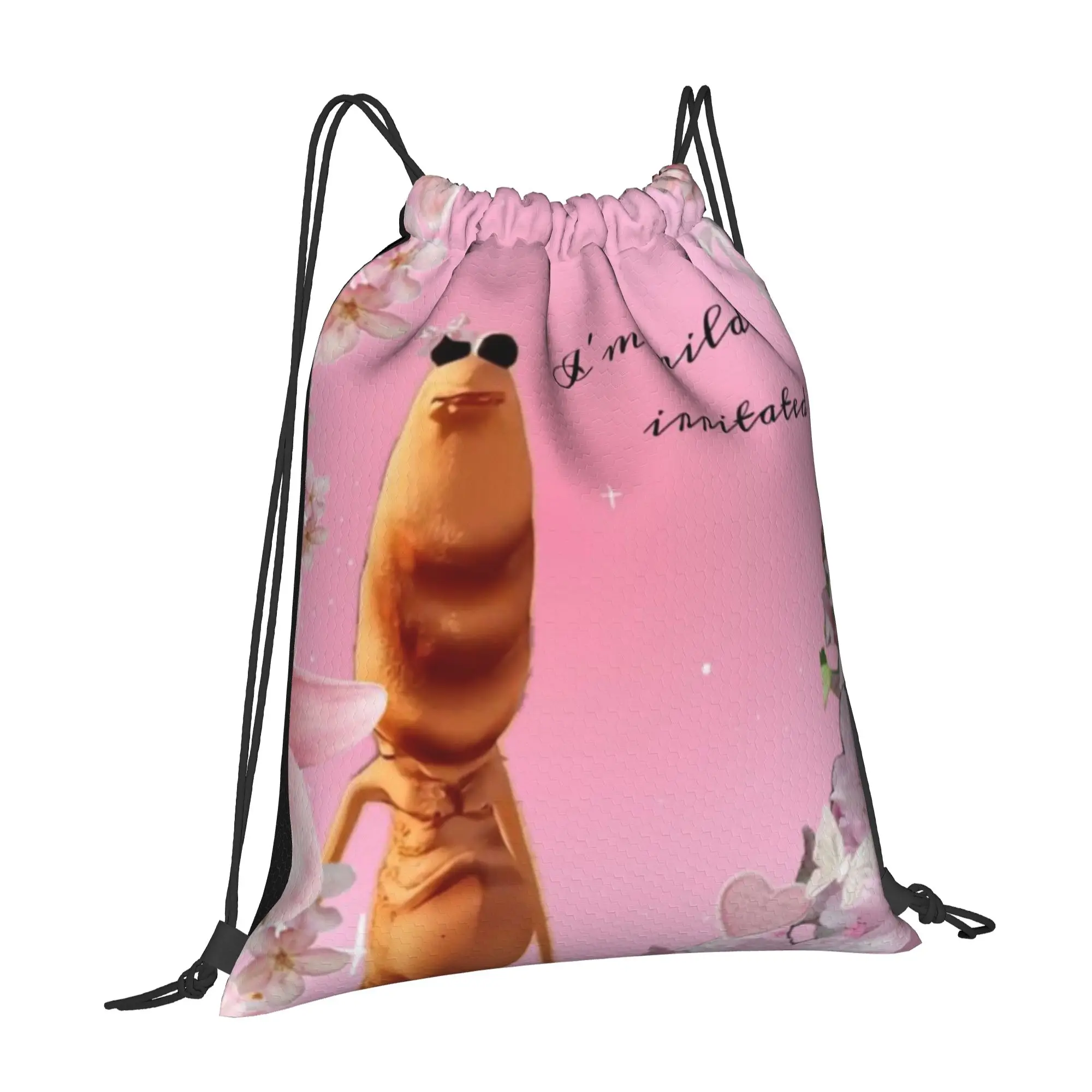 Marcus The Worm 12 Marcus The Worm Multi-function Pocket Men Women Storage Backpack Teenager Travel Bag Print Drawstring Bags