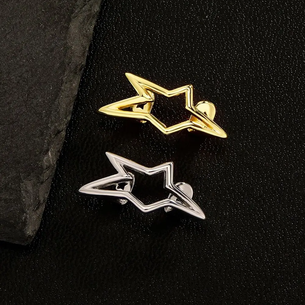 موضة النحاس غير النظامية ستار الأسنان Grillz الهيب هوب الشرير الجوف شوايات الأسنان لامعة يمكن ارتداؤها الخماسي الأسنان قبعات الرجال النساء #3