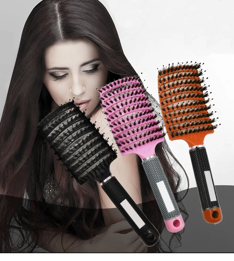 

Curl Define Styling Brush Hollow Boar Bristle Detangling Hair Brush Tangled Hair Comb Shaping Defining Curls Styling Tools 1pcs