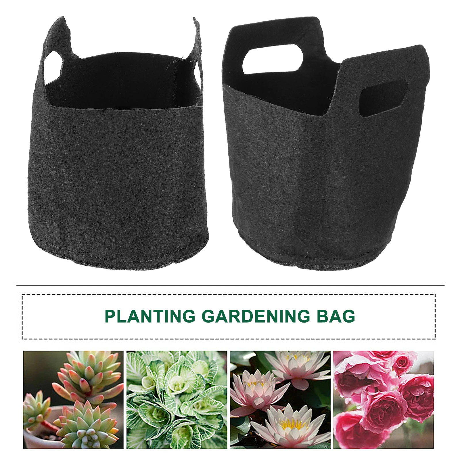 

5Pcs Nonwoven Nursery Bags Plant Growing Pouch Durable Fabric Pots Sturdy Handles Planting Gardening Bag Breathable Nursery